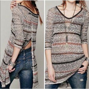 EUC Free People  Life's a Beach Open Knit Tunic Sweater Size Medium